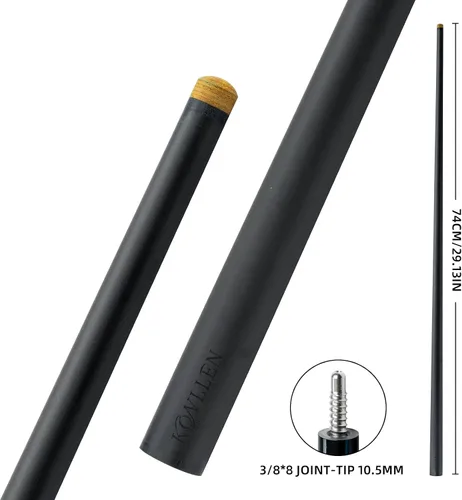 Vista 2 de KONLLEN Carbon Fiber Pool Cue Shaft, 3/8x8 & Uni-Loc Joint Amarillo-0.4 in