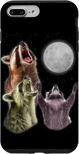 Vista 12 de Funda para iPhone 16 3 mapache luna aullando divertido mapache animal amante zoólogo