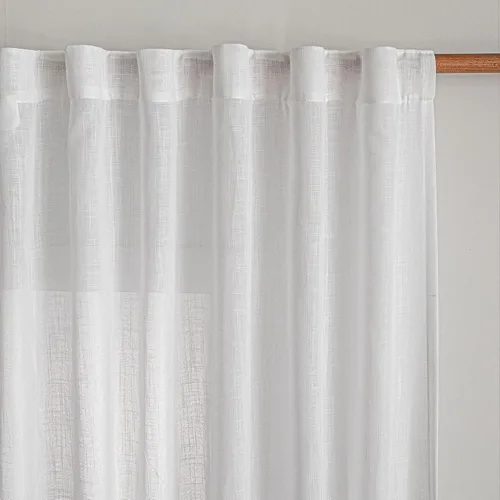 Vista 31 de MYSKY HOME Cortinas naturales de puerta francesa para ventana de puerta, 40 pulgadas de largo, cortas, semitransparentes, filtrantes de luz