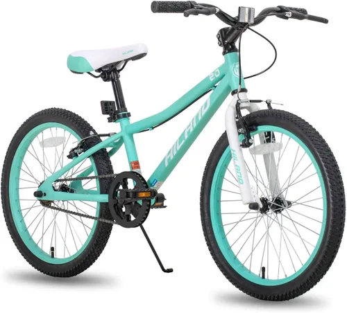 Vista 10 de HILAND - Bicicletas de montaña para niños de 20 pulgadas para niños y niñas de 5 años en adelante, bicicletas de una sola velocidad con frenos