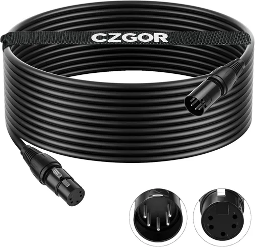 Vista 10 de Cable DMX de 5 pines de 10 pies, cable DMX flexible de 5 pines XLR macho a hembra, cable de iluminación de 5 pines para luces de escenario, señal