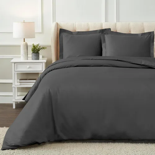 Vista 2 de Superior Juego de funda de edredón de algodón egipcio de 1200 hilos, funda de edredón suave, artículos esenciales de ropa de cama de lujo, cierre
