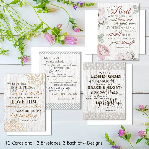 Vista 2 de Designer Greetings Faithfully Yours - Surtido de tarjetas inspiradoras de cumpleaños en caja, sirviente bueno y fiel con versículos