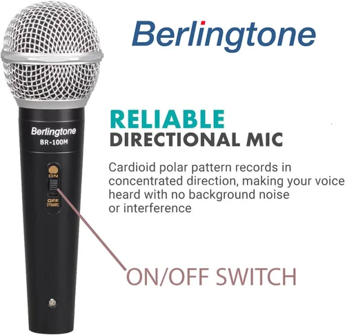 Vista 6 de Micrófono vocal dinámico, carcasa de metal, micrófono para cantar, hablar, con cable, cabina XLR de 25 pies, cardioide, con interruptor