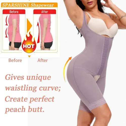 Vista 3 de SPARSHINE Fajas Colombianas con control de abdomen para mujer faja moldeadora de cuerpo con busto abierto para mujer entrenamiento de cintura