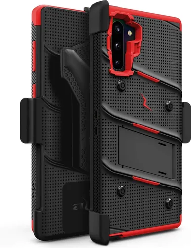 Vista 7 de Zizo Bolt Cover - Funda para Samsung Galaxy Note 10 y Kickstand y funda (negro/rojo)