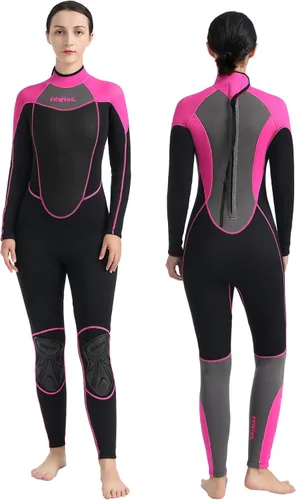 Vista 7 de Traje de neopreno de 0.118 pulgadas para mujer, natación en agua fría con cremallera trasera, adecuado para buceo, natación, surf, esnórquel y otros
