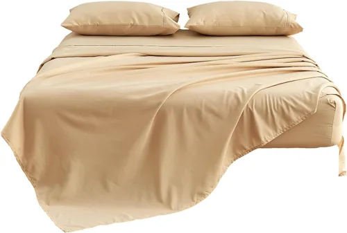 Vista 3 de Kingnex Sábana encimera King extragrande 132x110 para cama extra ancha y alta, duradera, suave, de 1800 microfibra doble cepillada, sábana superior