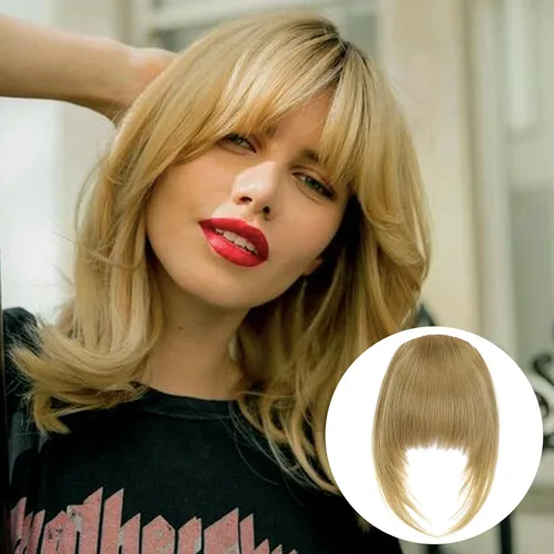 Vista 19 de VAVANGA Flequillo francés con clip - Flequillo natural largo y ondulado en negro jet con templos - Pinza de cabello ordenada para mujer (#1)