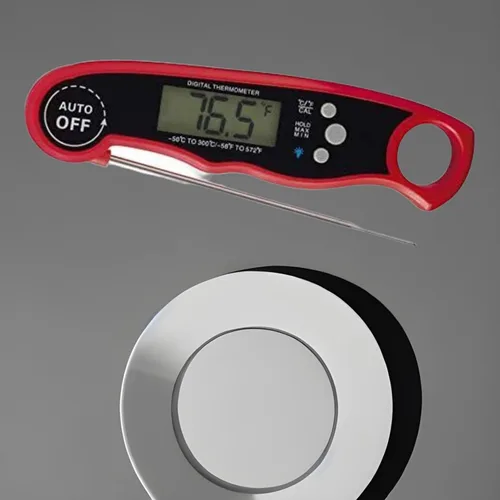 Vista 4 de Kitchen Ideas - Termómetro digital para carne con parte trasera magnética, termómetro compacto de lectura instantánea para cocina, termómetro