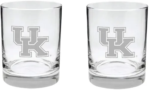 Vista 52 de Alabama - Juego de 2 vasos de cristal grabado satinado de 2 caras Marea carmesí de Alabama