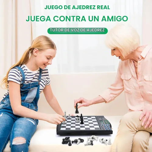 Vista 3 de Tablero de ajedrez electrónico Talking Chess Academy, tablero de ajedrez inteligente con sistema de enseñanza de voz, juego de ajedrez