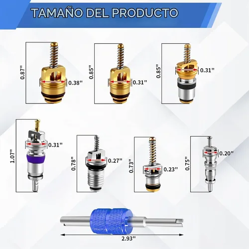 Vista 3 de Kit de reparación de aire acondicionado para automóvil: 270 piezas kit de juntas tóricas de CA y 40 piezas de núcleo de válvula de CA para sistema