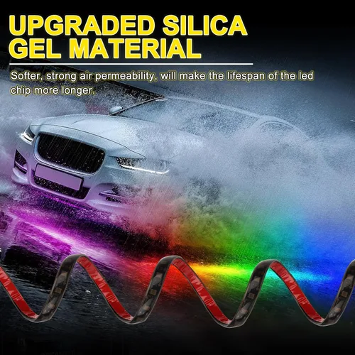 Vista 4 de OPP ULITE Tira de Luz Subterránea para Coche, Color de Persecución de Sueños, Material de Silicona Mejorado, 212 Modos, 252pcs LED, Kit de Luces