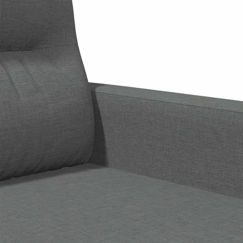 Vista 5 de vidaXL Sofá de 2 plazas gris oscuro - Cómodos asientos acolchados y cojines de respaldo - Marco de metal - Muebles modernos de sala de estar