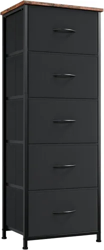 Vista 25 de Somdot - Cómoda para dormitorio con 3 cajones, organizador de almacenamiento con cajones de tela con contenedores de tela removibles para armario
