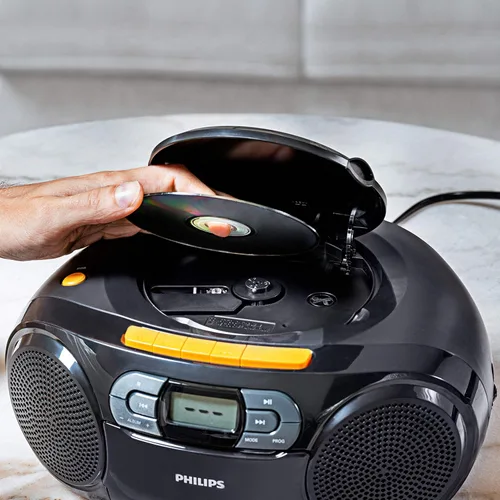 Vista 8 de Philips Reproductor de CD portátil Boombox - Reproductor de MP3 portátil y reproductor de cinta de casete, sistema de sonido estéreo compacto Boom