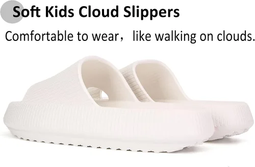Vista 2 de sharllen Sandalias de nube para niños y niñas, pantuflas de casa, cómodas pantuflas de nube para niños, antideslizantes, para niñas, sandalias