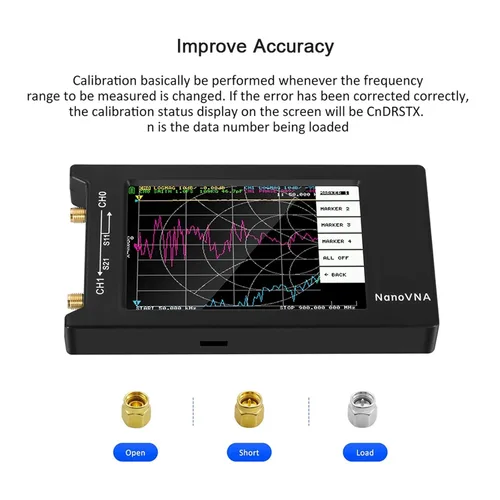 Vista 4 de Spectrum Analyzer, 10k-1.5GHz NanoVNA NanoVNA-F VNA HF VHF UHF Vector Network Antenna Analyzer + 4.3 Inch IPS LCD + Metal Case V4.2 Version