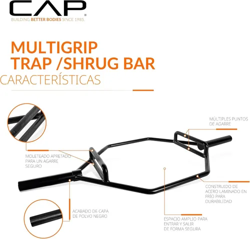 Vista 3 de CAP Barbell - Barra olímpica de trampa Varias opciones de agarre