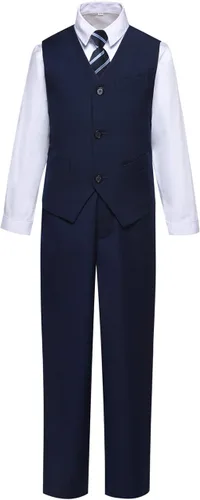 Vista 2 de Visaccy - Traje de vestir para niños, corte ajustado, traje para pajecito de boda