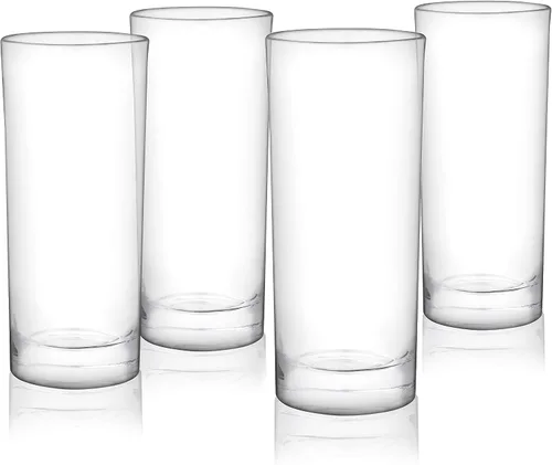 Vista 9 de Vasos altos True, juego de 4 vasos altos de vidrio para cócteles, mojito, té helado, jugos, agua con gas, vasos de cocina, vasos para bar en casa