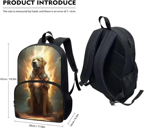 Vista 6 de AmzPrint Mochila de panda para niños y niñas, mochila escolar para escuela primaria y secundaria, regalo de regreso a la escuela, Mech Dog-2