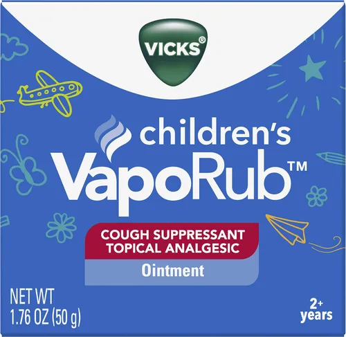 Vista 5 de Vicks VapoRub para Niños, Supresor Tópico de la Tos y Analgésico, Alivia la Tos y Dolores y Molestias Menores, Clínicamente Probado, Comienza a
