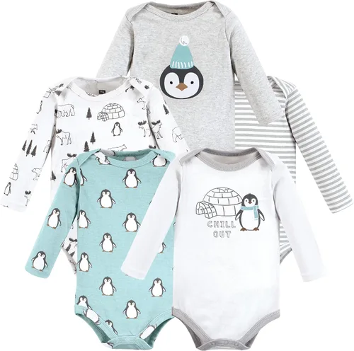 Vista 67 de Hudson Baby baby-boys Cotton Long-sleeve Bodysuits 5-pack