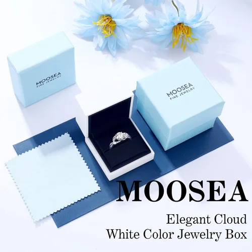 Vista 7 de MOOSEA Willow Moissanite Engagement Rings for Women, 1.2ct D Color VVS1 Clarity Lab Created Moissanite Wedding Ring 925 Sterling Silver Solid Twig