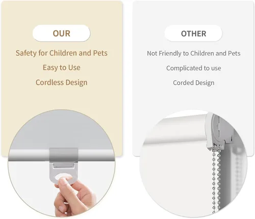 Vista 9 de MYshade Persianas Enrollables Opacas sin Cordón, Oscurecimiento de Habitación con Parada Libre, Persianas Enrollables para Ventanas, Persiana