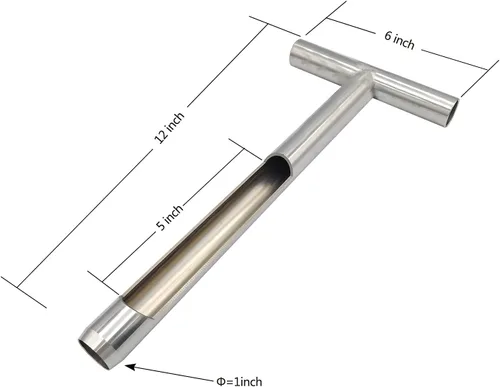 Vista 2 de Sonda de muestra de suelo de 12 pulgadas con bolsas de muestreo de suelo reutilizables, kit de prueba de suelo con mango estilo T de acero