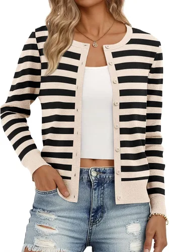 Vista 7 de Trendy Queen Women's Lightweight Knit Cardigan Gris Melange
