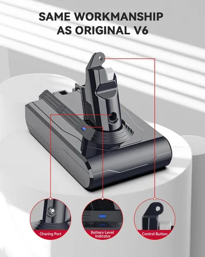 Vista 8 de morpilot Batería de repuesto recargable de 21.6V 8000mAh para Dyson V6