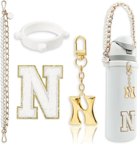 Vista 89 de Letter Handle Strap Accessories with Cute Initial Charm Compatible with Owala Water Bottle 24oz 32oz 40oz Owala Kids