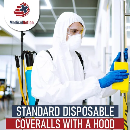 Vista 7 de Medical Nation Hazmat Suits Disposable 2 Pack Hooded, Heavy Duty, Breathable Disposable Coverall, Painter Suit 9 Sizes
