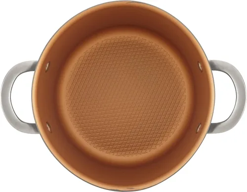 Vista 9 de Ayesha Curry Home Collection Sartén antiadherente anodizada dura con tapa, 4.5 cuartos de galón, gris carbón