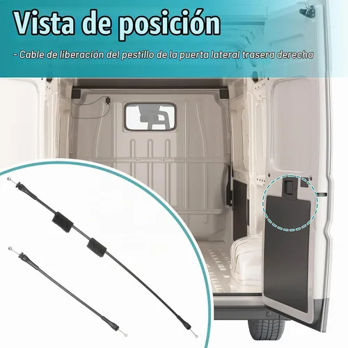 Vista 3 de X AUTOHAUX Cable de liberación del pestillo de la puerta de carga trasera