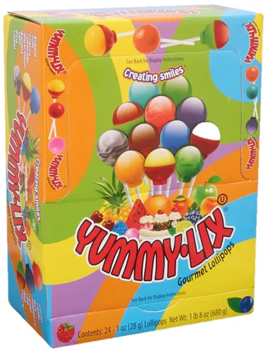 Vista 3 de Yummy-Lix Piruletas (Paquete de 24, Redondas Gourmet)
