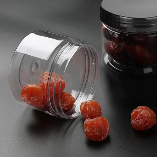 Vista 5 de Lainrrew 12 tarros de plástico de 8 onzas con tapas, recipientes de plástico transparente para almacenamiento de limo, tarros redondos