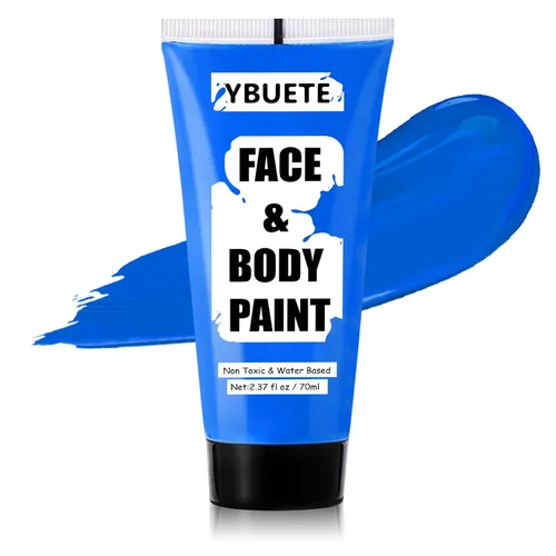 Vista 16 de YBUETE Pintura facial corporal a base de agua blanca para calavera Cosplay Blanco