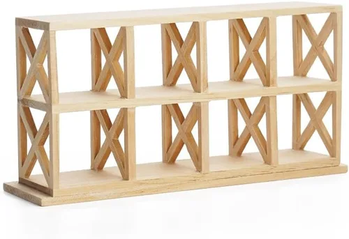 Vista 2 de Odoria Estante de cubo miniatura 1/12 8 rejilla accesorios para muebles de casa de muñecas