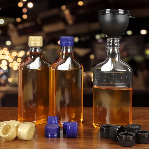 Vista 3 de Pellah Botellas de 200 ml 6.7 oz con tapas (paquete de 48) con tapas a prueba de manipulaciones y a prueba de fugas, botellas compactas pequeñas