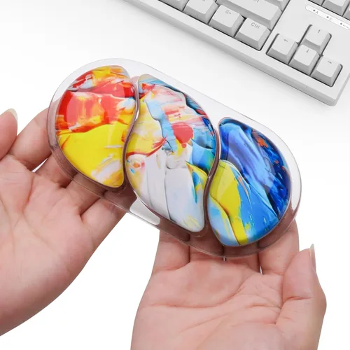 Vista 7 de Reposamuñecas para teclado y mouse, alfombrilla de mouse ergonómica de gel de silicona con reposamuñecas, almohadilla de brazo para mouse