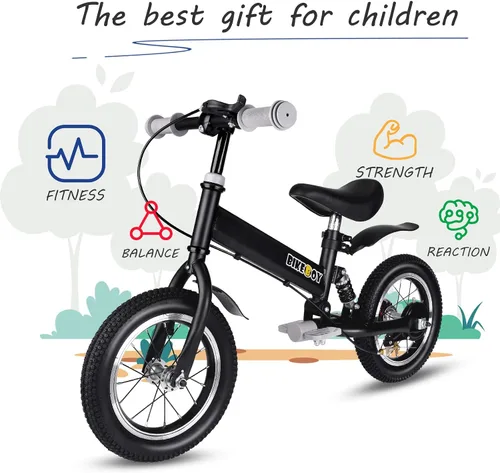 Vista 5 de Balance Bike 2 in 1,The Dual Use of a Kids Balance Bike and Kids Bike,12 14 Inches for 2-6 Years Old,with Shock Absorbers, Fenders, Pedals