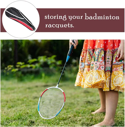 Vista 3 de Toddmomy Bolsa de raqueta de bádminton Tenis Negros Niños Traje Sudor Bádminton Raqueta Cubierta Raqueta Organización Bolsa Organizador Hombre