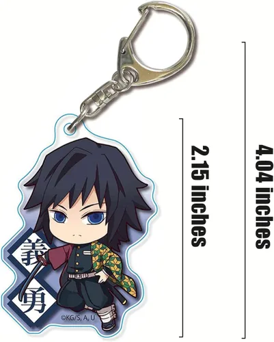 Vista 2 de Flamewolf Anime Keychain Set, Anime Keychain, Kimetsu no Yaiba Acrylic Keychains, 2D Pendant Hanging Bag Ornament