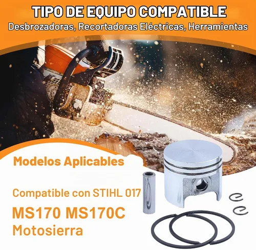 Vista 2 de Kit de clips de pistón de 1.457 in/anillos de dedo para STIHL 017 MS170 MS 170 motosierra # 1130 030 2000 piezas del motor