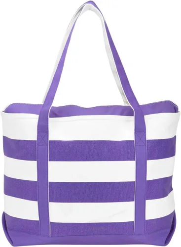 Vista 6 de Dalix - Bolsa de lona de algodón para barco, diseño de rayas, color negro, rojo, rosa, azul marino, morado