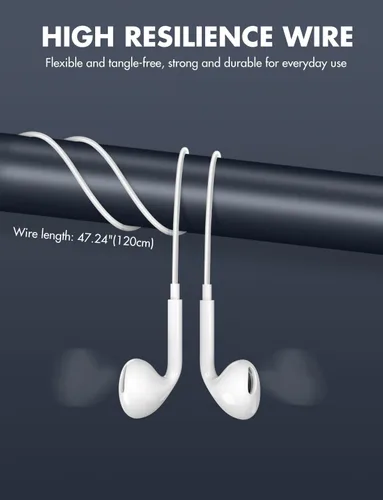 Vista 6 de Antool Auriculares con cable,【Llamadas Ultra Claras y sin Ruido】 Auriculares con cable de 3.5mm, auriculares intraaurales con micrófono, compatibles